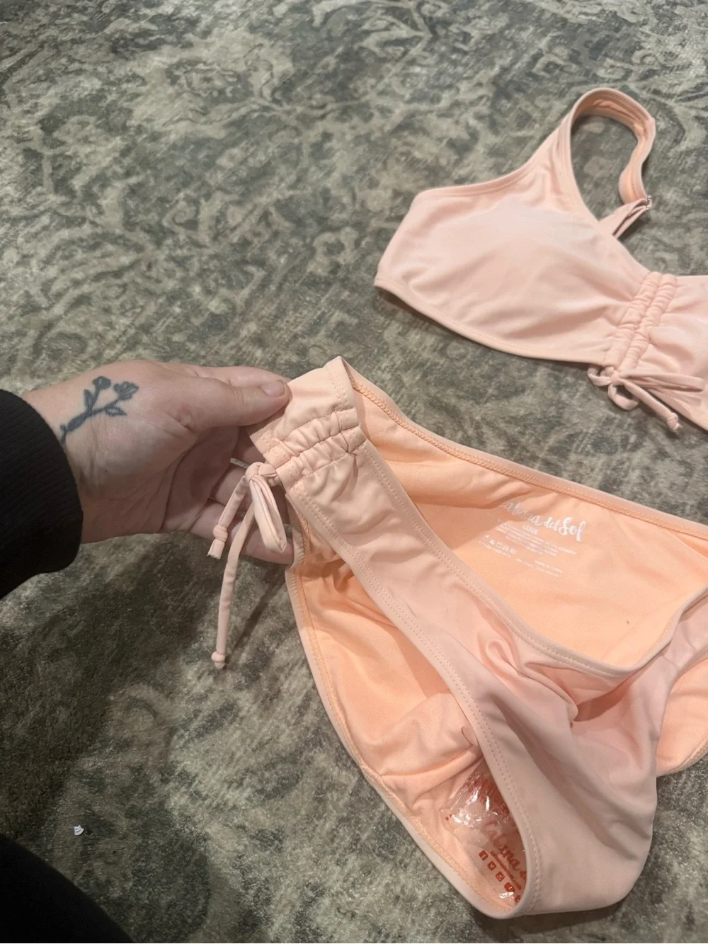 NWT Cabana del Sol Blush Pink Bikini Set Size Large